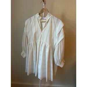 Claudie Pierlot Ivory Cotton Eyelet Dress, Size 36 (US 4)